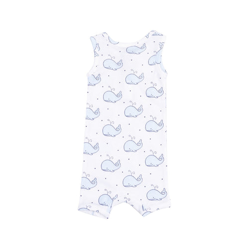 Angel Dear Bubbly Whale Blue Ribbed Sleeveless Shortie Romper - Flying Ryno