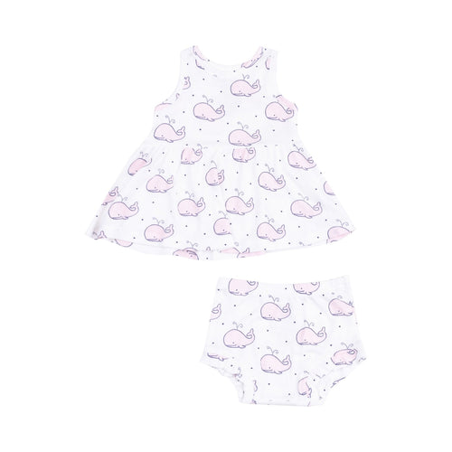 Angel Dear Bubbly Whale Pink Ribbed Peplum Tank & Ruffle Bloomer - Flying Ryno