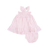 Angel Dear Candy Stripe Smocked Ruffle Sundress & Diaper Cover - Flying Ryno
