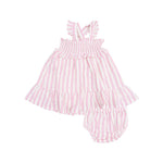 Angel Dear Candy Stripe Smocked Ruffle Sundress & Diaper Cover - Flying Ryno