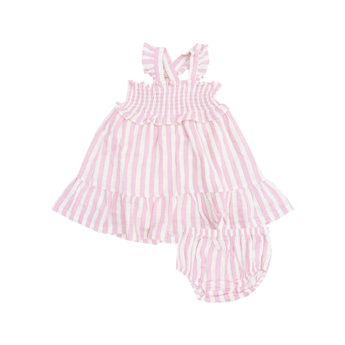 Angel Dear Candy Stripe Smocked Ruffle Sundress & Diaper Cover - Flying Ryno