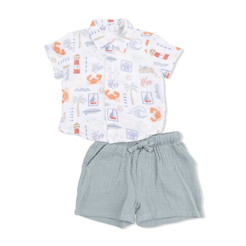 Angel Dear Club Mediterranean - Polo Button Up With Casual Short - Flying Ryno