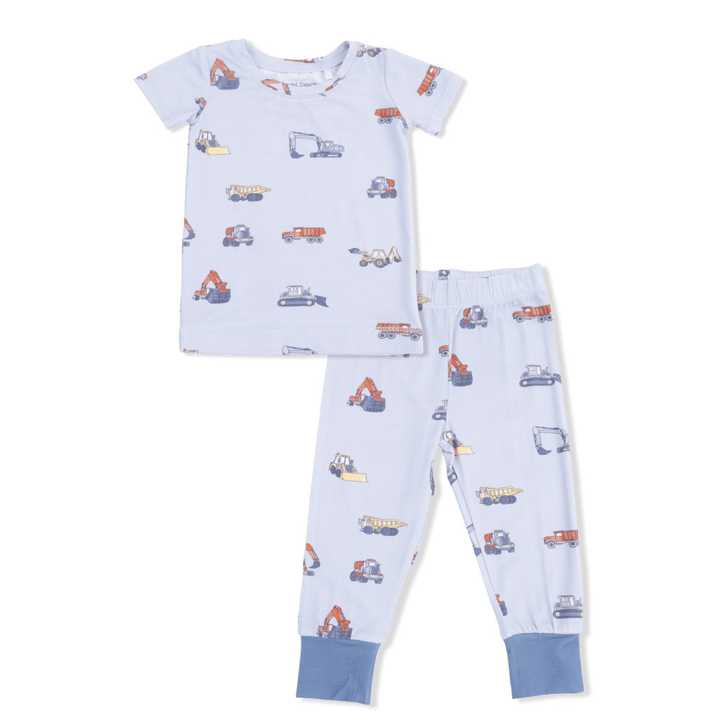Angel Dear Construction Vehicles - Short Sleeve Loungewear Set - Flying Ryno