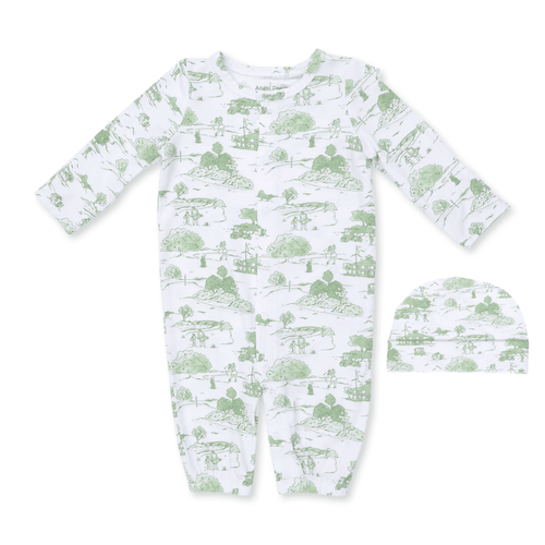 Angel Dear Convertible Gown and Beanie Hat, Golf Toile Green - Flying Ryno