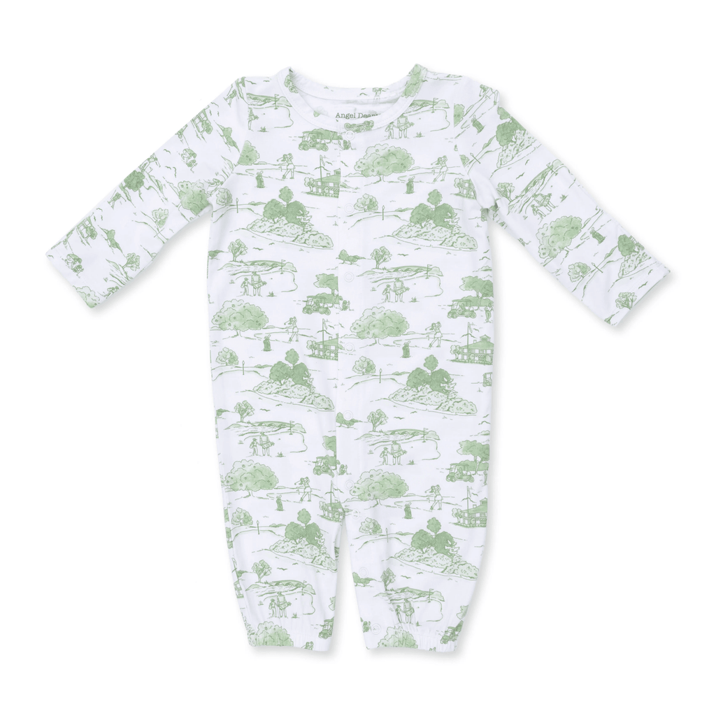 Angel Dear Convertible Gown and Beanie Hat, Golf Toile Green - Flying Ryno
