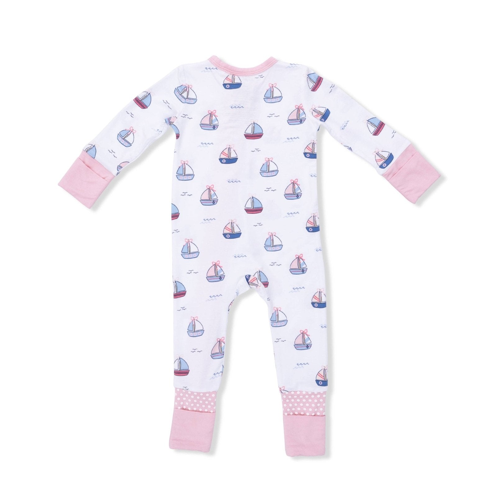 Angel Dear Convertible Romper, Bubbly Sailboats, Pink - Flying Ryno