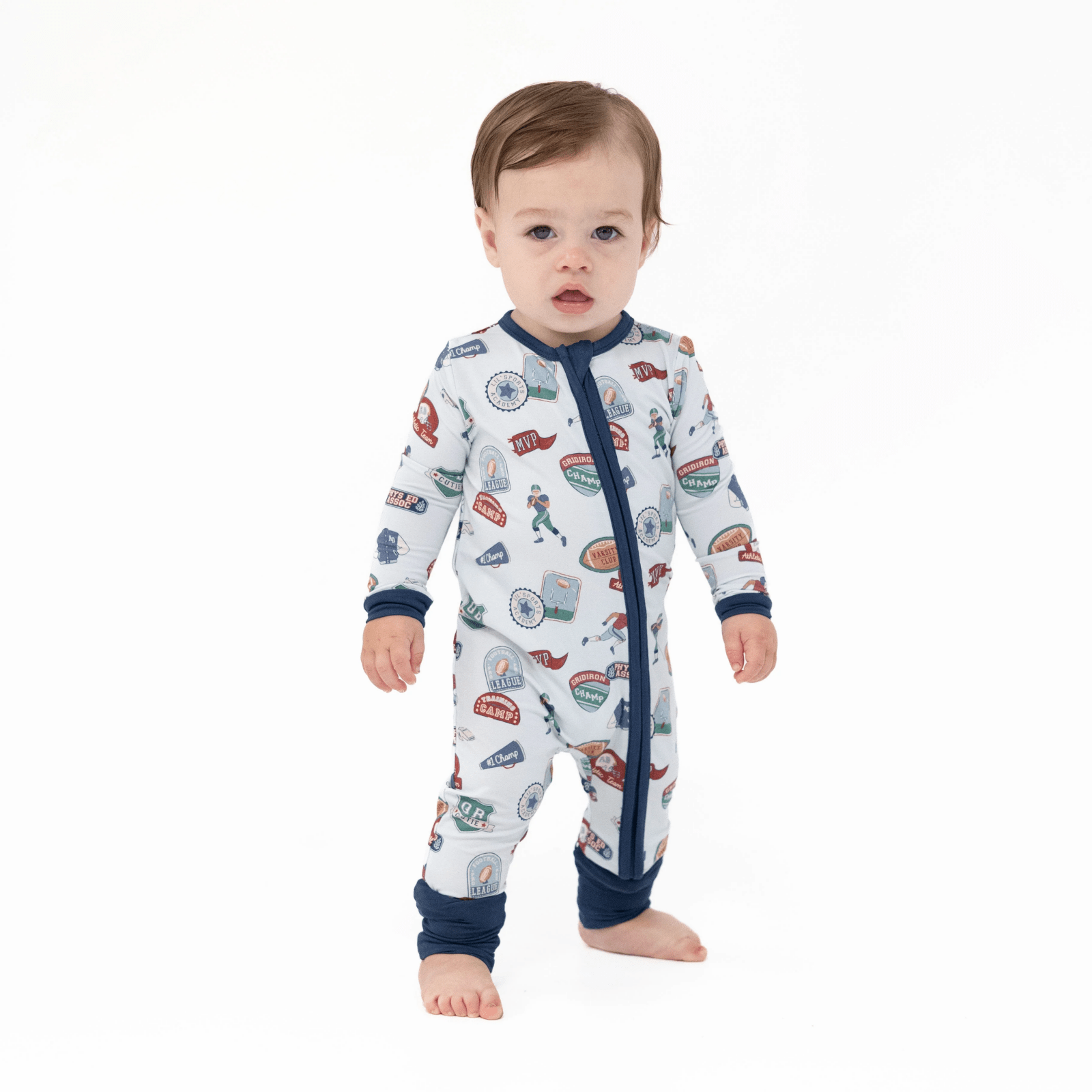Angel Dear Convertible Romper, Football Patches - Flying Ryno