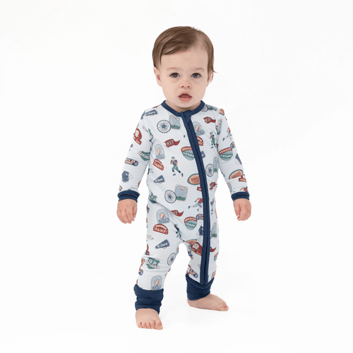 Angel Dear Convertible Romper, Football Patches - Flying Ryno