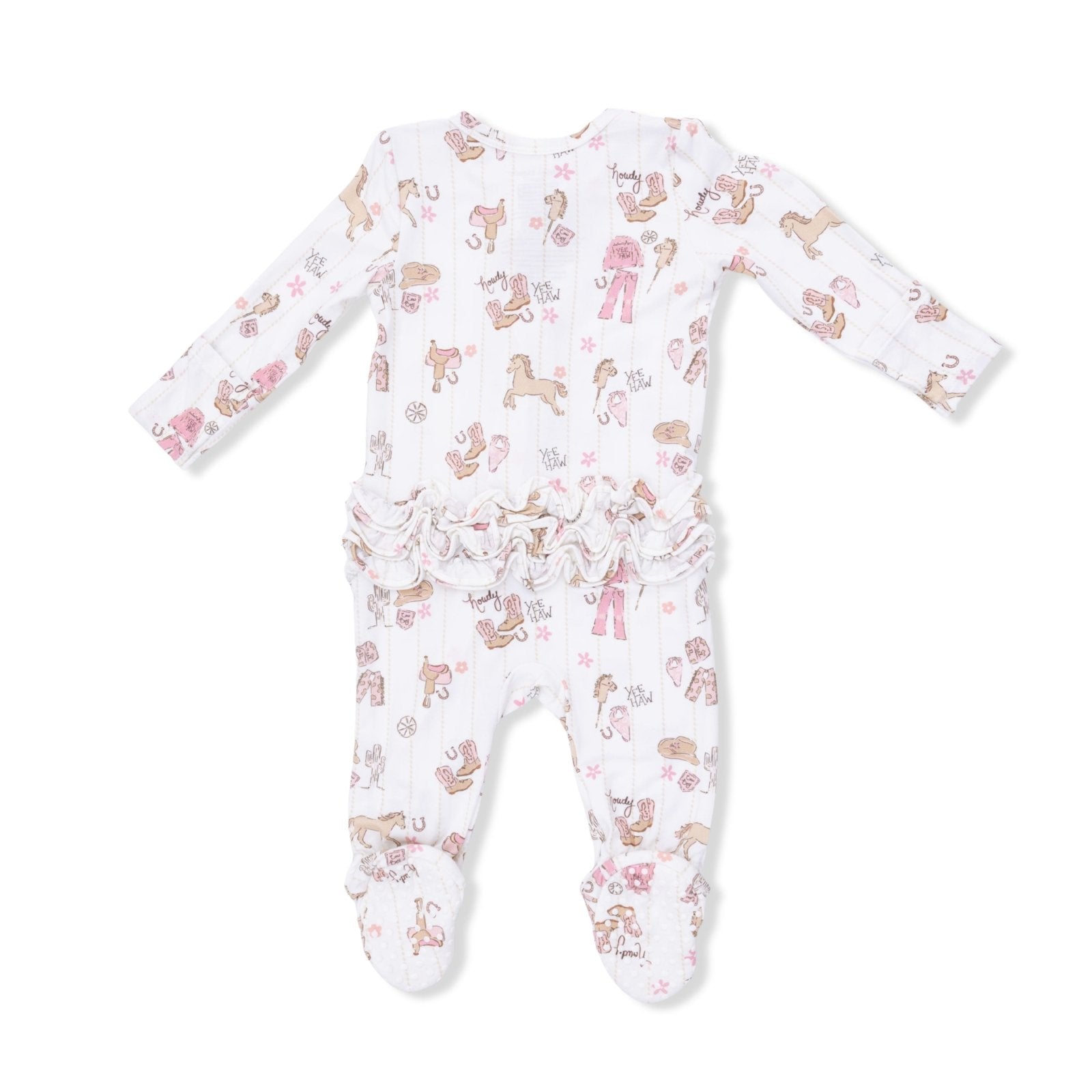 Angel Dear Cowgirl Nursery - 2 Way Ruffle Front Zipper Footie - Flying Ryno