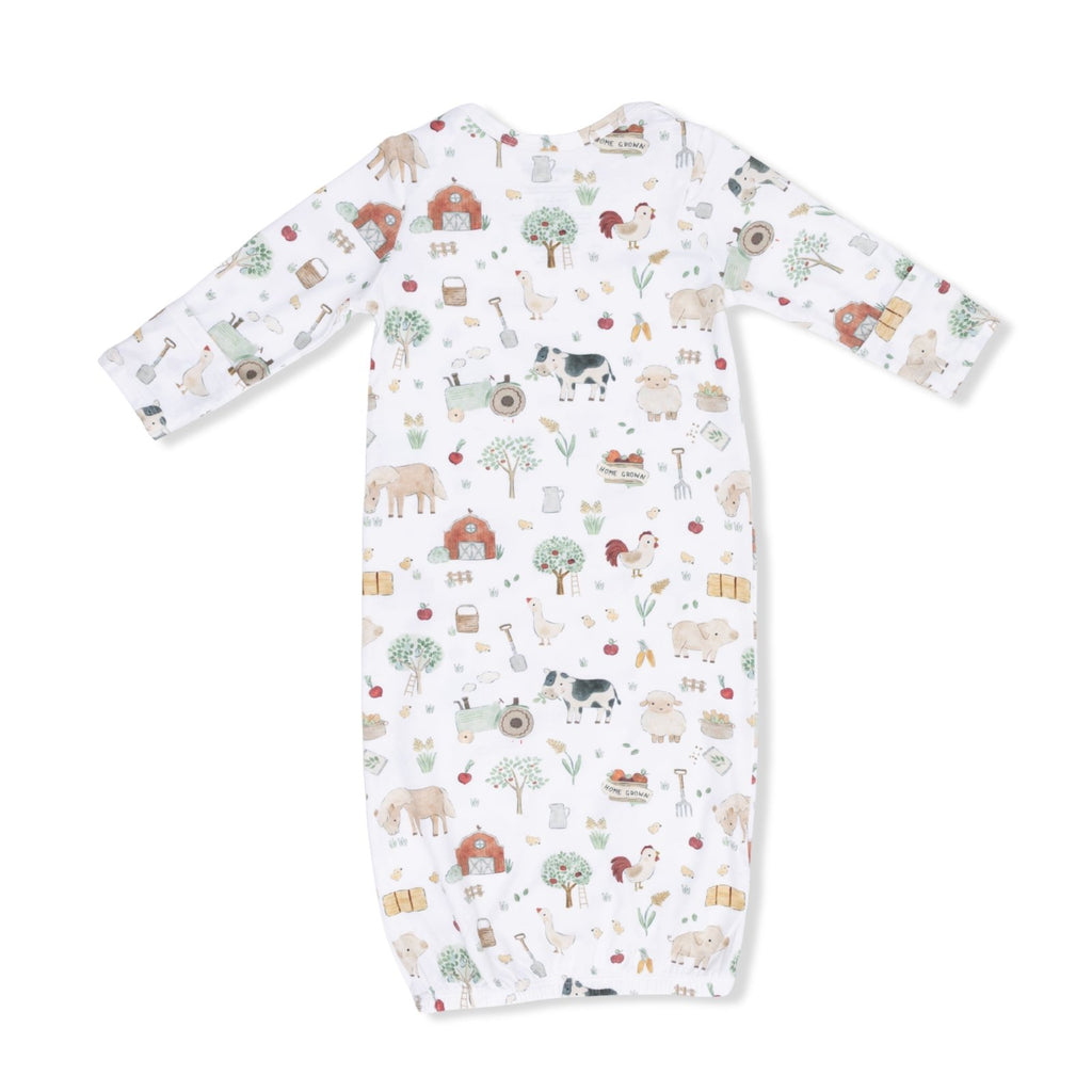 Angel Dear Cute Farm Animals Pink - Kimono Gown & Ruffle Knotted Hat - Flying Ryno