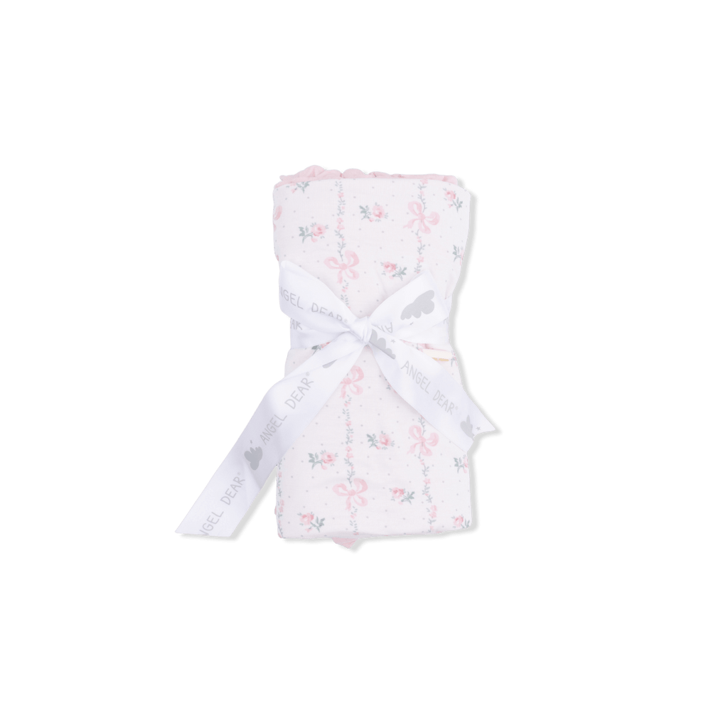 Angel Dear Dainty Buds And Bows - Ruffle Blanket - Flying Ryno