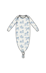 Angel Dear Farm Toile - Blue - Knotted Gown and Hat Set - Flying Ryno