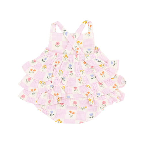 Angel Dear Floral Check Ruffle Sunsuit - Flying Ryno