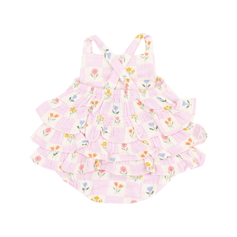 Angel Dear Floral Check Ruffle Sunsuit - Flying Ryno