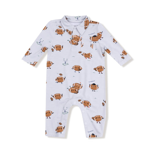 Angel Dear Footballs Playing Football - Polo Romper - Flying Ryno