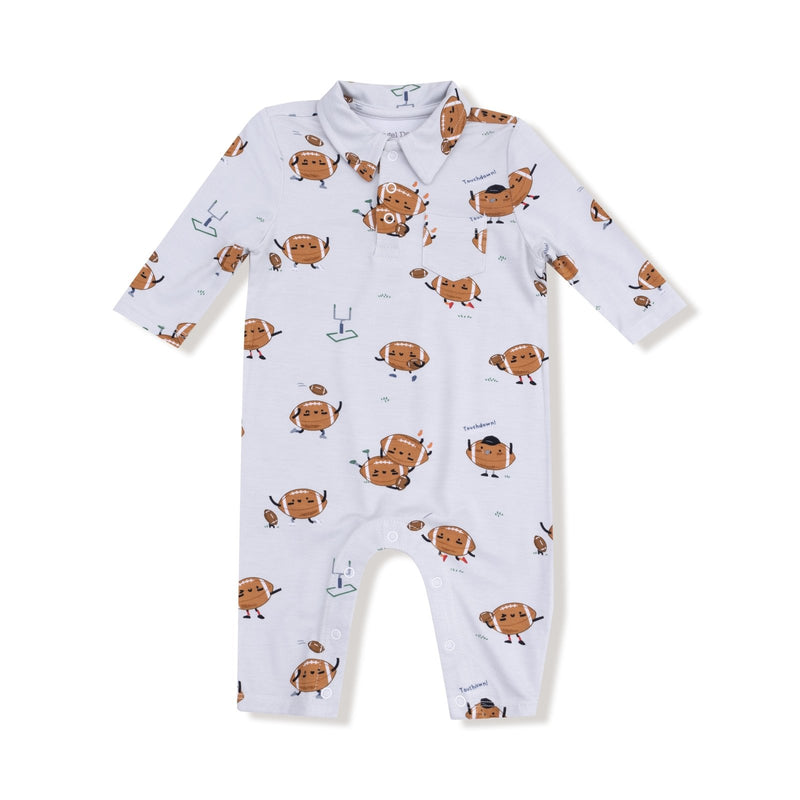 Angel Dear Footballs Playing Football - Polo Romper - Flying Ryno
