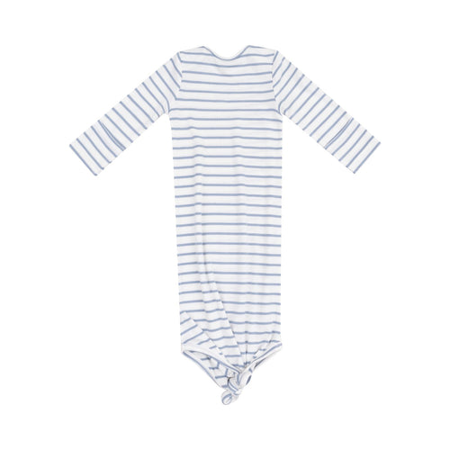 Angel Dear French Stripe Dusty Blue Knotted Gown - Flying Ryno