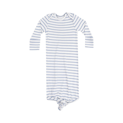 Angel Dear French Stripe Dusty Blue Knotted Gown - Flying Ryno