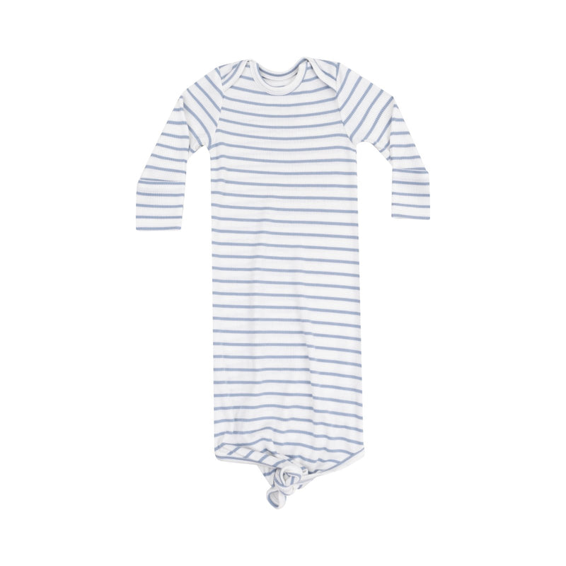 Angel Dear French Stripe Dusty Blue Knotted Gown - Flying Ryno