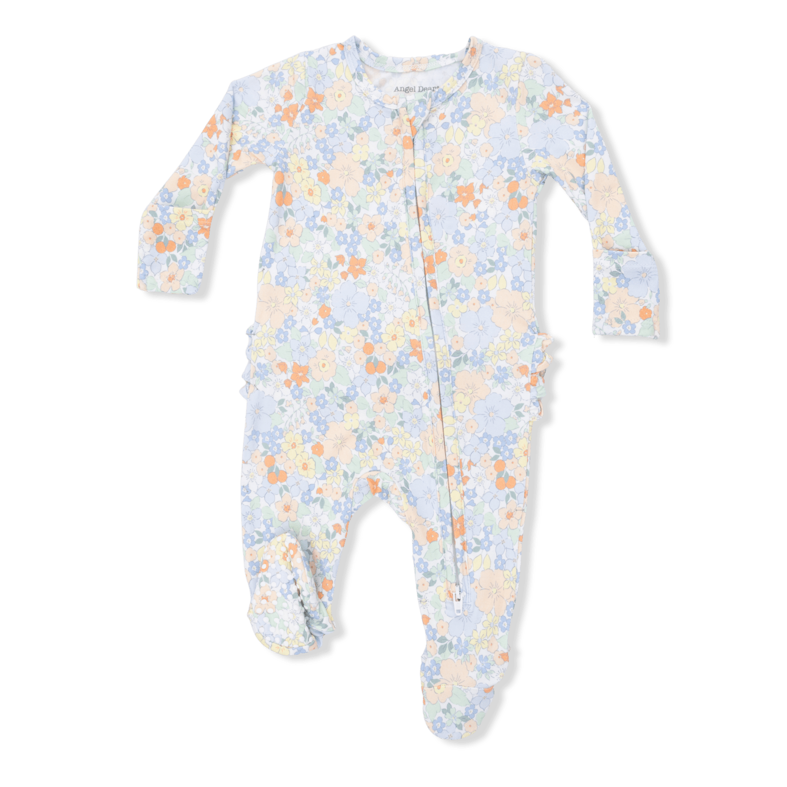 Angel Dear Georgia Floral - 2 Way Ruffle Back Zipper Footie - Flying Ryno