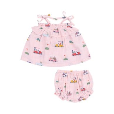 Angel Dear Golf Cart Cuties Ruffle Top & Bloomer Pink - Flying Ryno