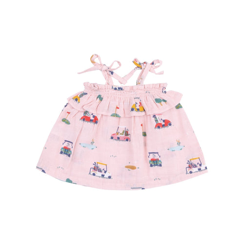Angel Dear Golf Cart Cuties Ruffle Top & Bloomer Pink - Flying Ryno
