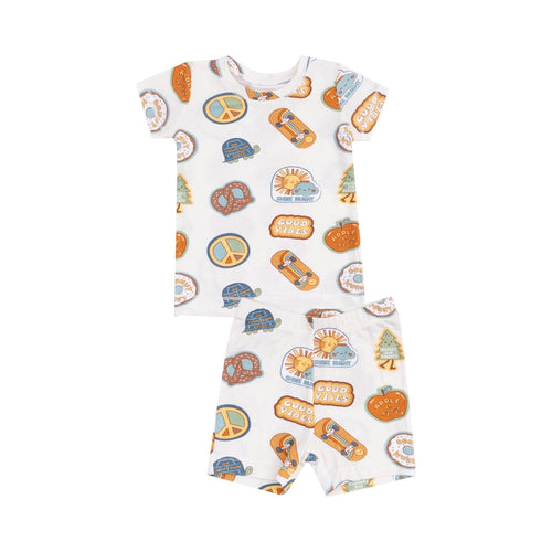 Angel Dear Groovy Vibes Stickers Loungewear Short Set - Flying Ryno