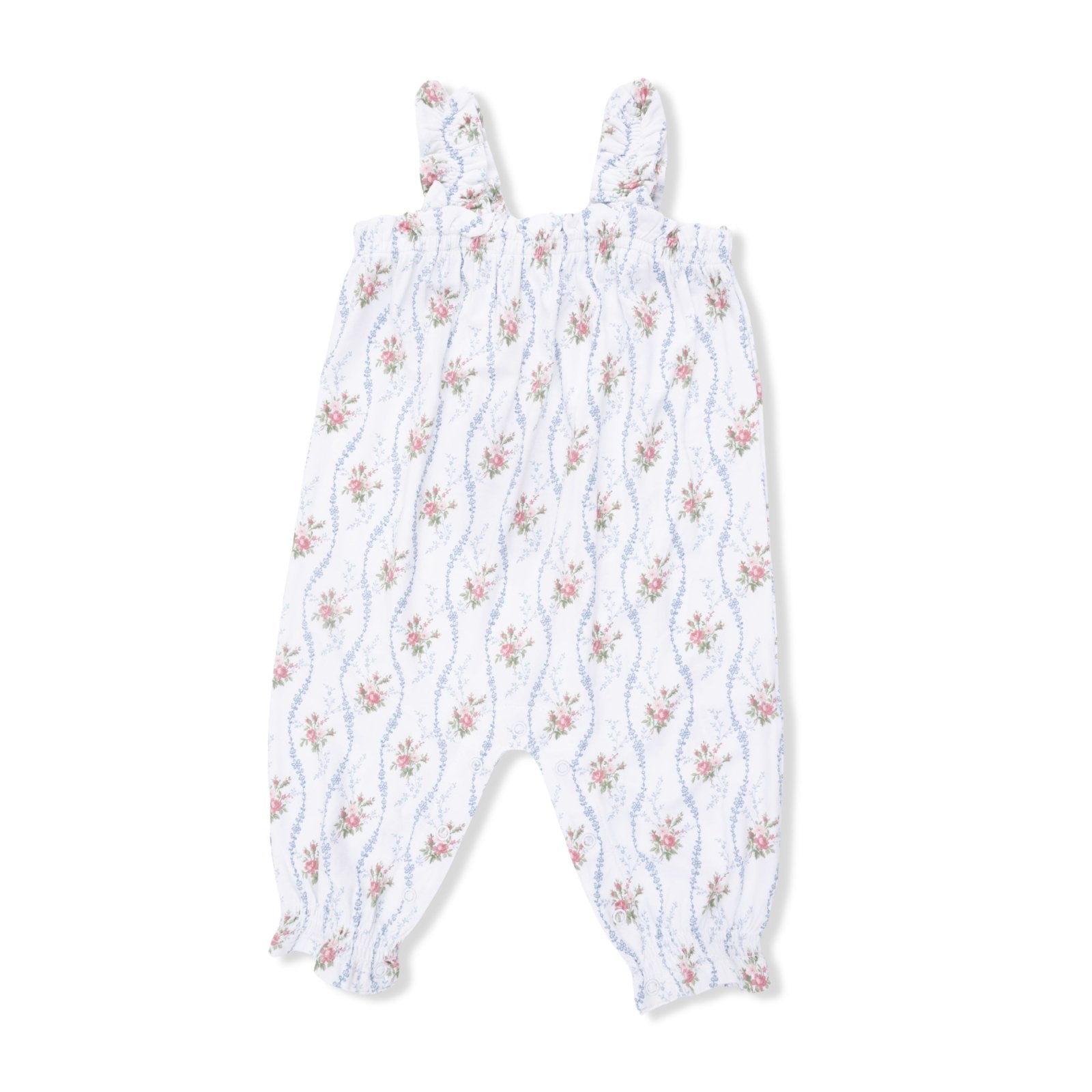 Angel Dear Heirloom Rose Stripe - Ruffly Strap Overall - Flying Ryno