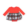 Angel Dear Holiday Plaid - Longsleeve Tutu Bodysuit - Flying Ryno