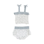 Angel Dear Jadeite Simple Floral Smocked Ruffle Top And Bloomer - Flying Ryno
