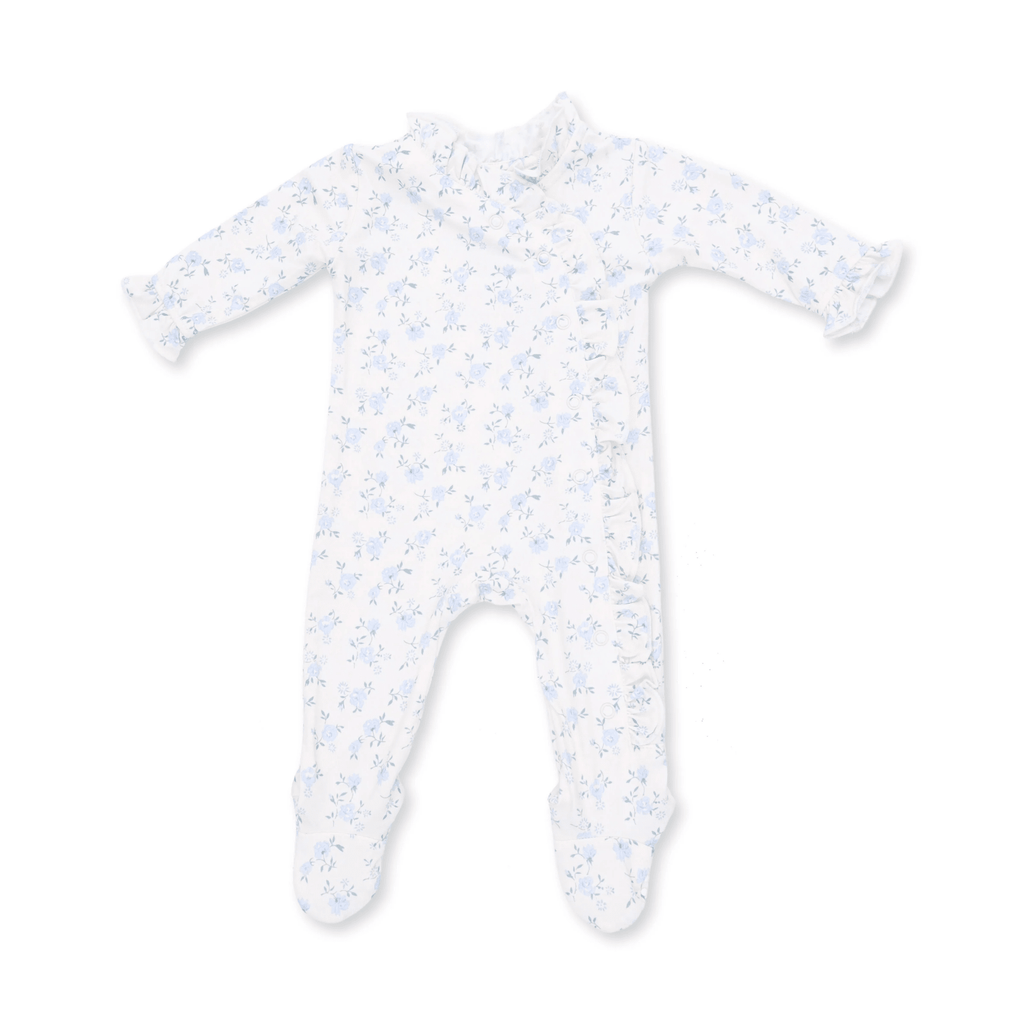 Angel Dear Kimono Ruffle Snap Footie, Rose Briar - Flying Ryno