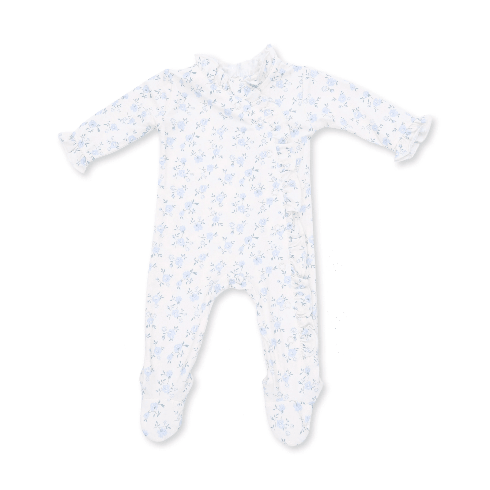 Angel Dear Kimono Ruffle Snap Footie, Rose Briar - Flying Ryno