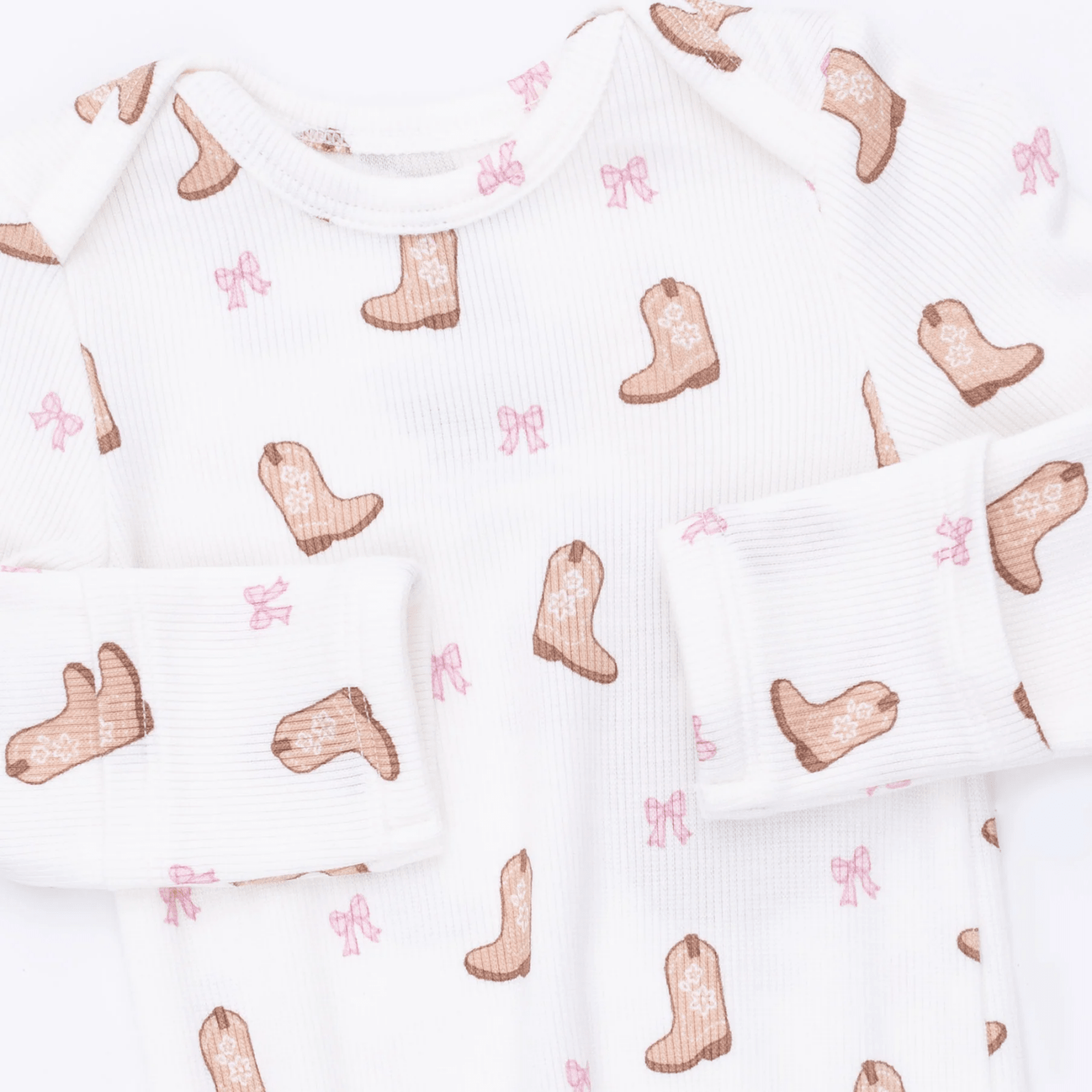 Angel Dear Knotted Gown and Knot Headband, Mini Cowgirl Boots - Flying Ryno