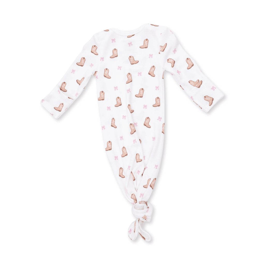 Angel Dear Knotted Gown and Knot Headband, Mini Cowgirl Boots - Flying Ryno