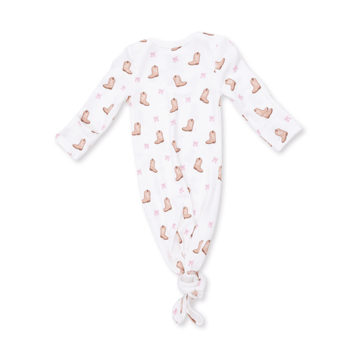 Angel Dear Knotted Gown and Knot Headband, Mini Cowgirl Boots - Flying Ryno