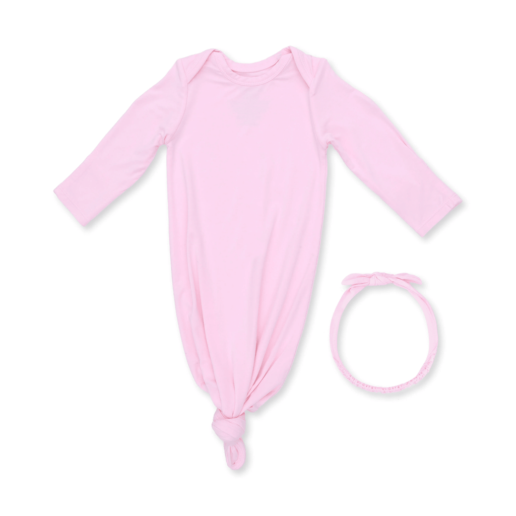 Angel Dear Knotted Gown and Knot Headband, Solid Pink A Boo - Flying Ryno