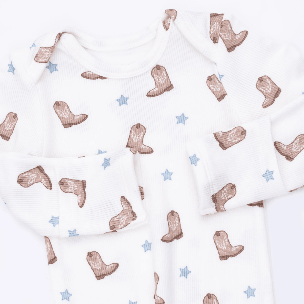 Angel Dear Knotted Gown and Knotted Hat, Mini Cowboy Boots - Flying Ryno