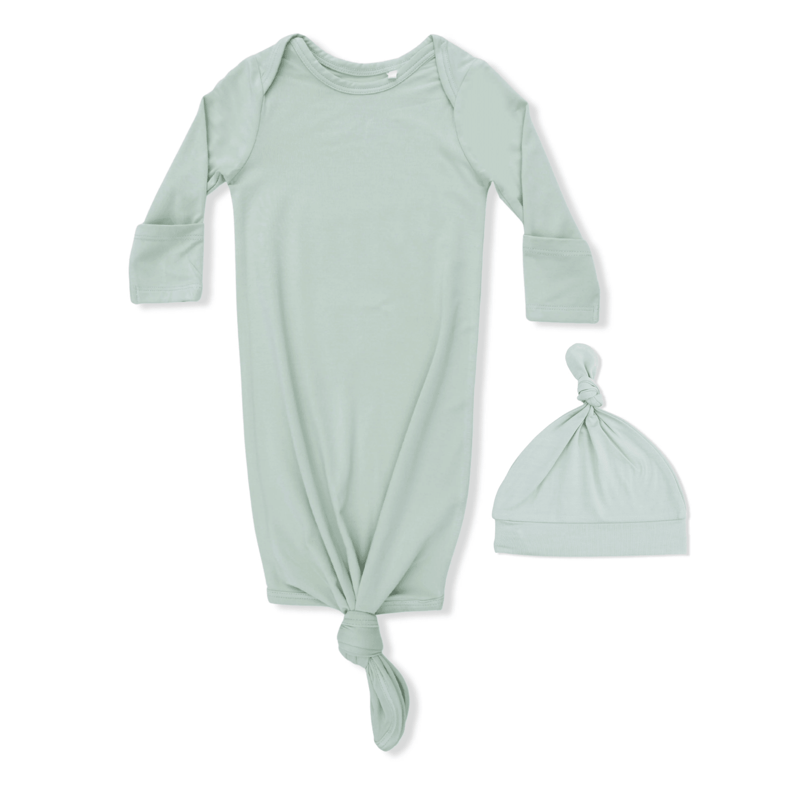 Angel Dear Knotted Gown and Knotted Hat, Solid Milky Green - Flying Ryno