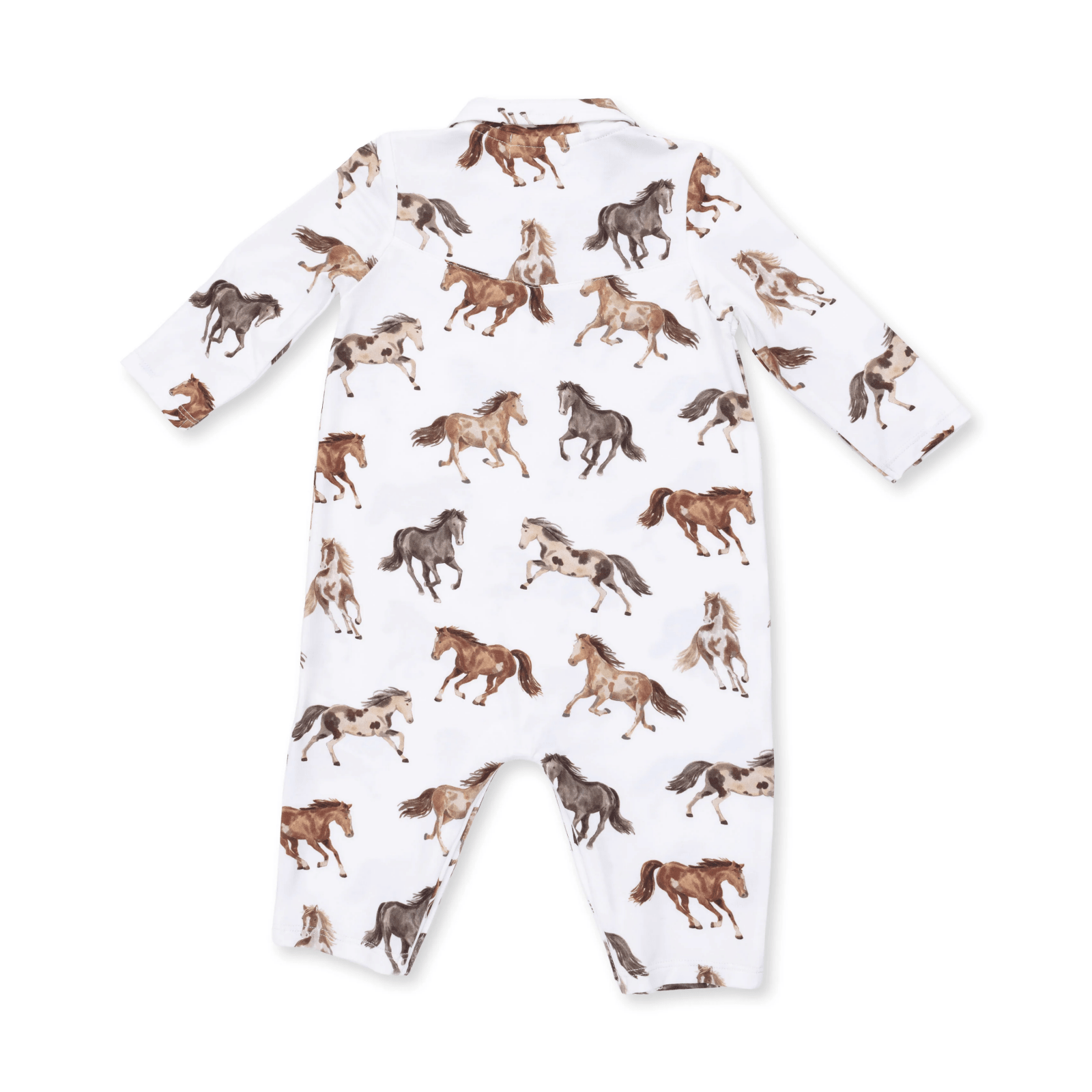 Angel Dear Long Sleeve Cowboy Romper, Wild Horses - Flying Ryno