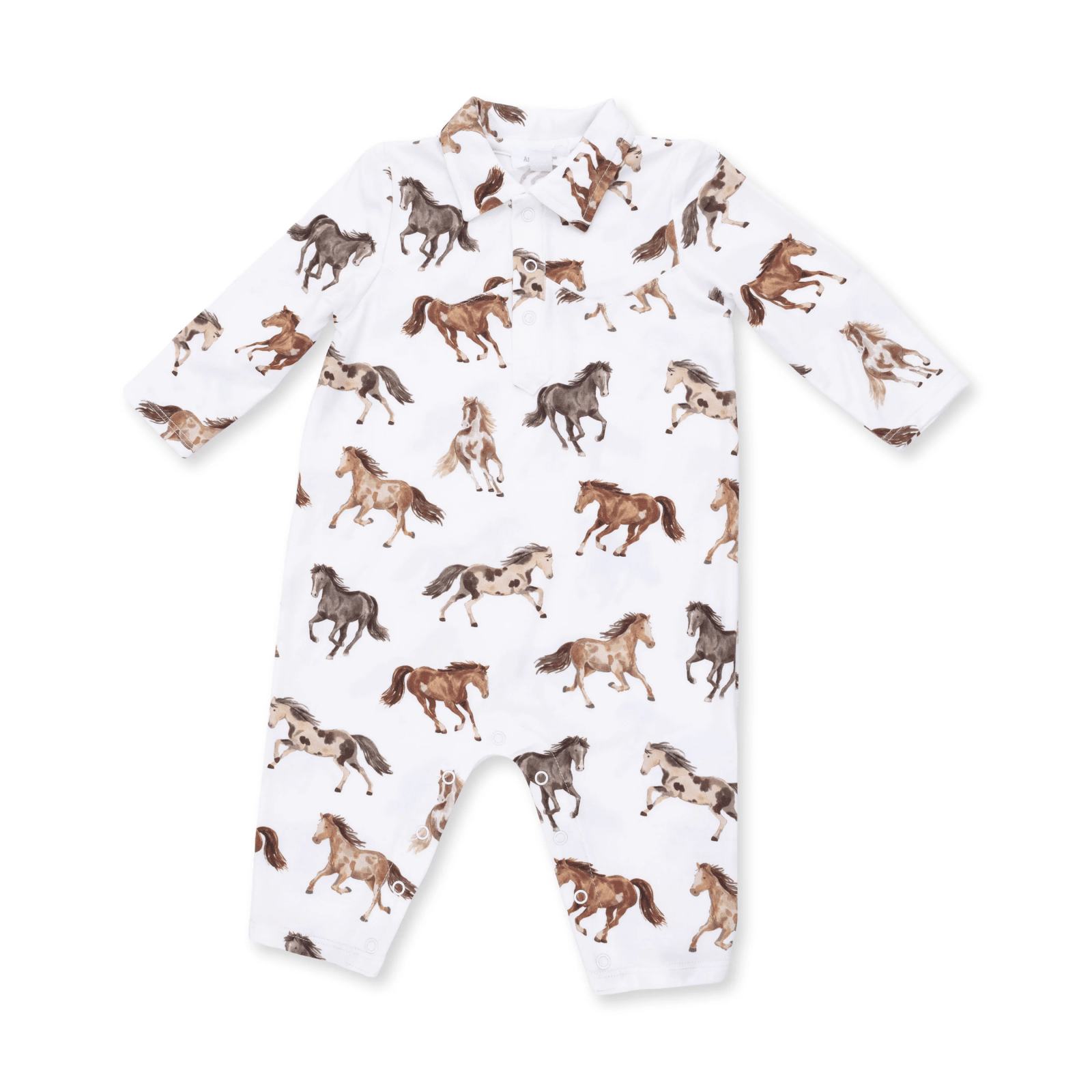 Angel Dear Long Sleeve Cowboy Romper, Wild Horses - Flying Ryno