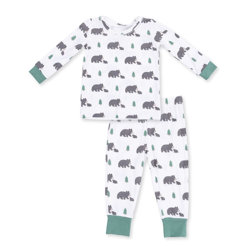 Angel Dear Long Sleeve Loungewear Set, Black Bears - Flying Ryno