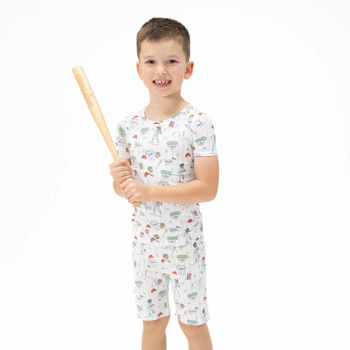Angel Dear Loungewear Short Set, Home Run Baseball - Flying Ryno