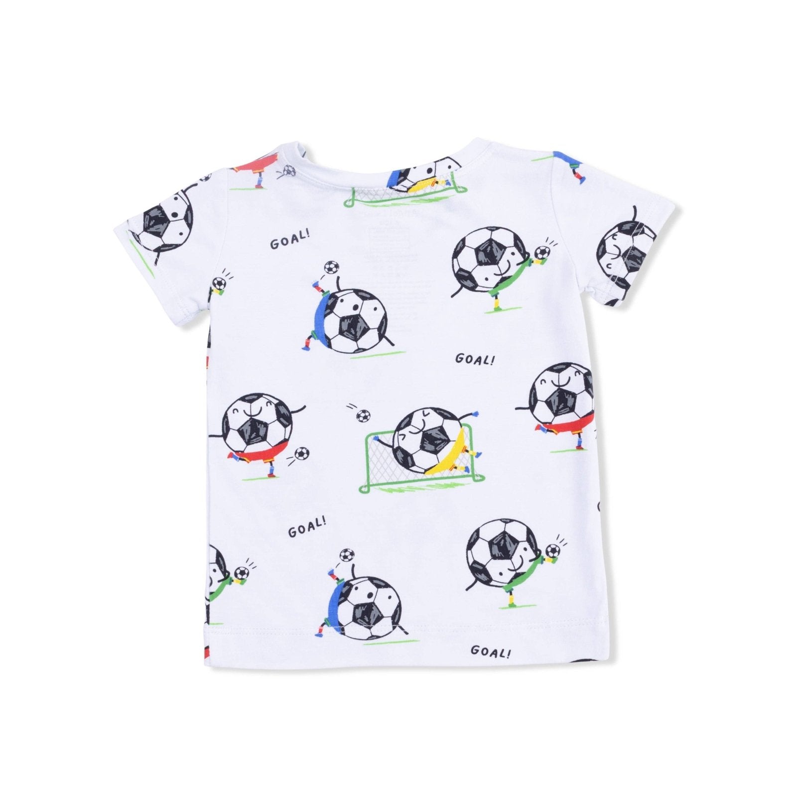 Angel Dear Loungewear Short Set, Soccer Balls Playing Soccer, Blue - Flying Ryno