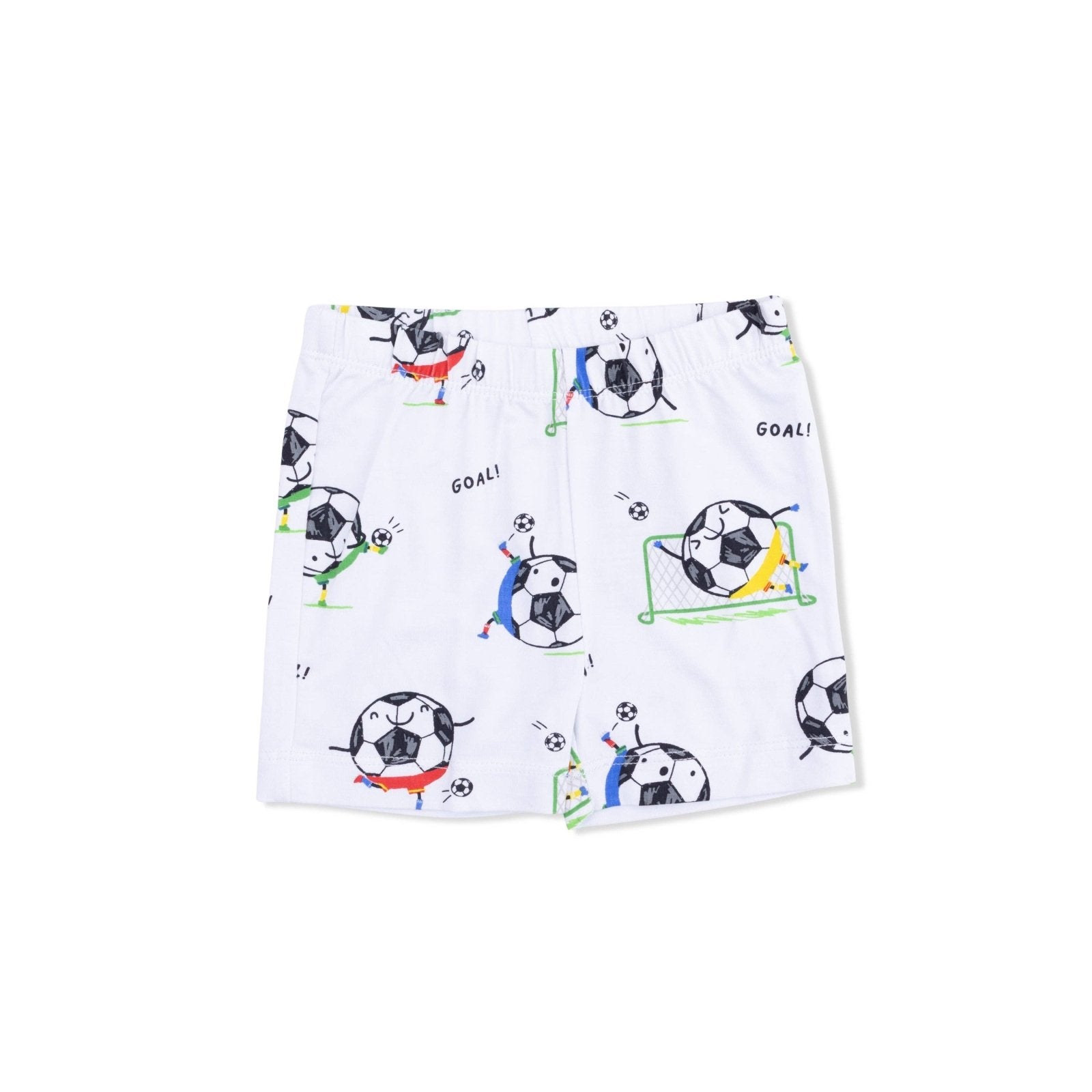 Angel Dear Loungewear Short Set, Soccer Balls Playing Soccer, Blue - Flying Ryno