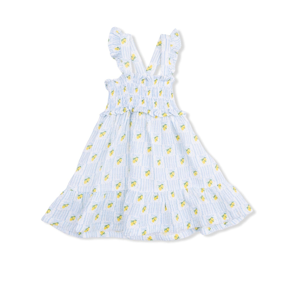 Angel Dear Lovely Lemons - Smocked Ruffle Sundress With Bloomer - Flying Ryno