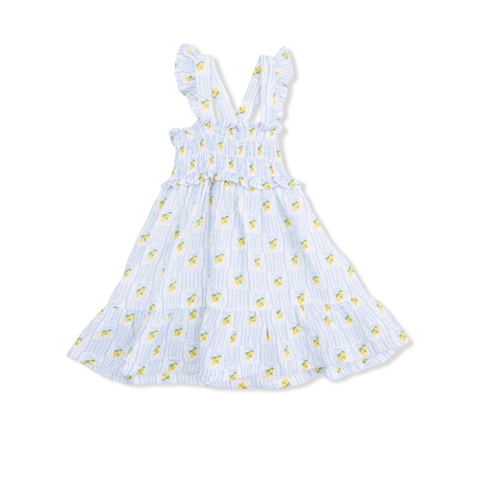 Angel Dear Lovely Lemons - Smocked Ruffle Sundress With Bloomer - Flying Ryno
