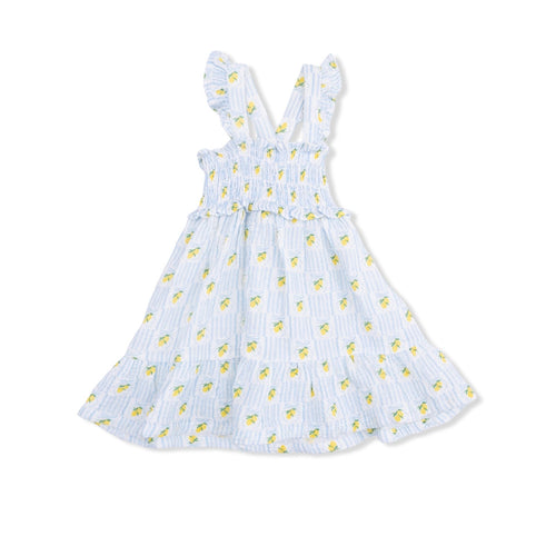 Angel Dear Lovely Lemons - Smocked Ruffle Sundress With Bloomer - Flying Ryno
