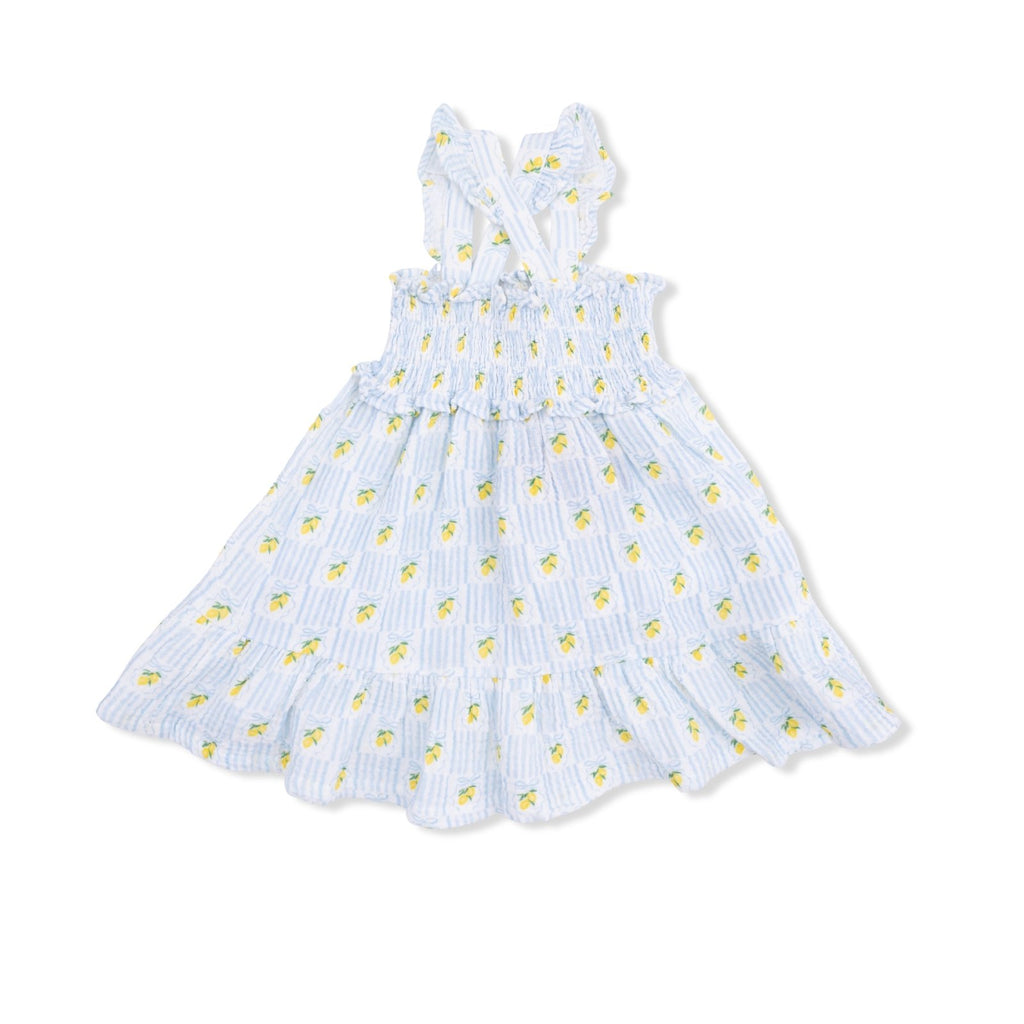 Angel Dear Lovely Lemons - Smocked Ruffle Sundress With Bloomer - Flying Ryno