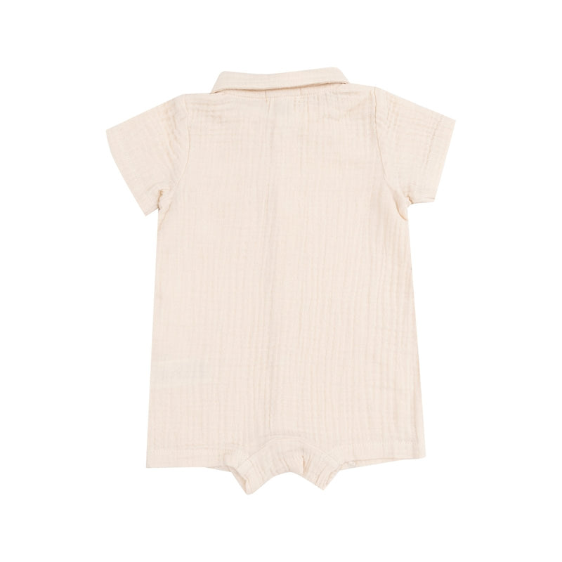 Angel Dear Muslin White Swan Button Down Polo Shortie - Flying Ryno