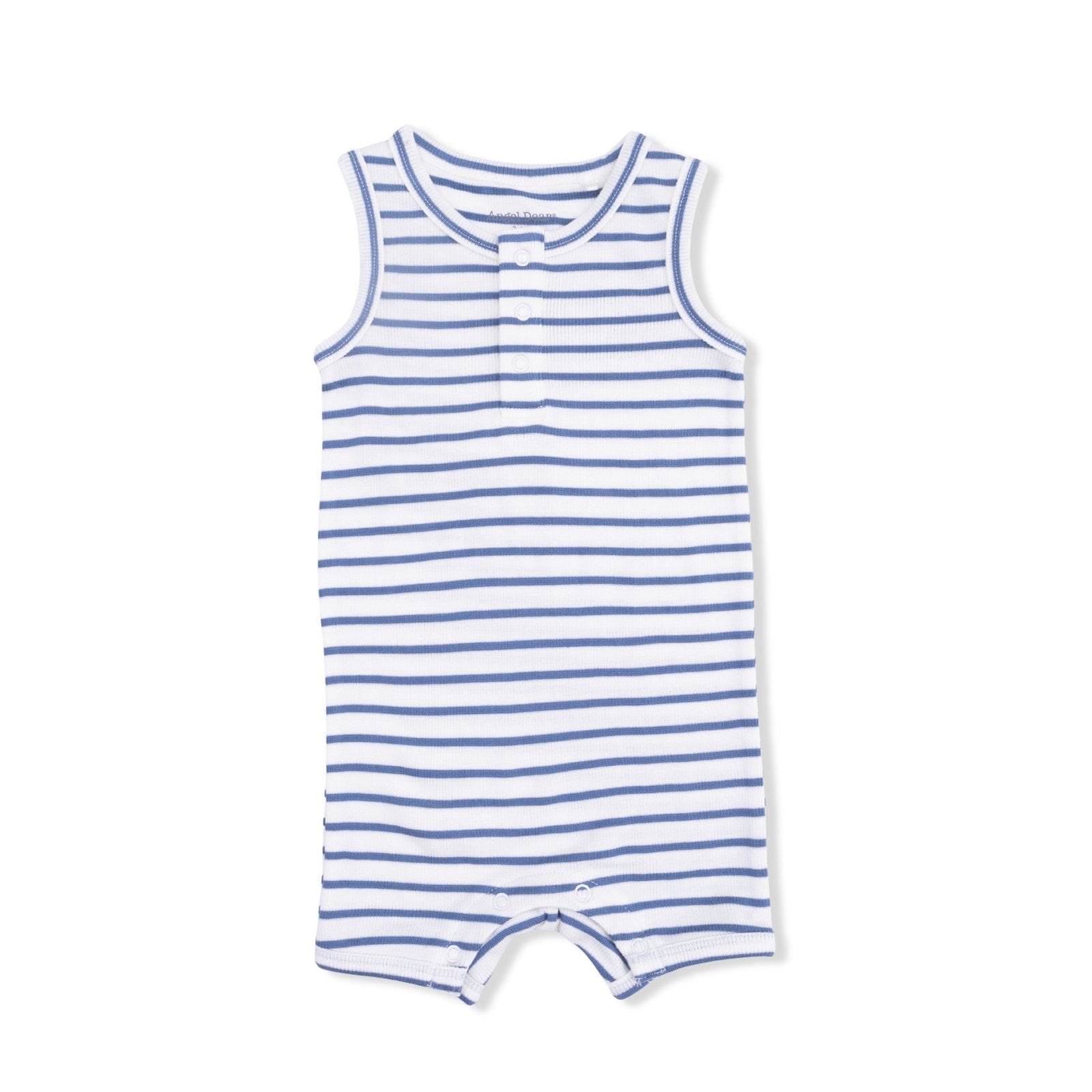 Angel Dear Navy Stripe - Henley Shortie Romper - Flying Ryno